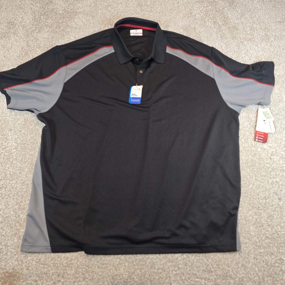 Grand Slam Airflow Polo Shirt Mens 4XB Black Grey Colorblock Performance Golf